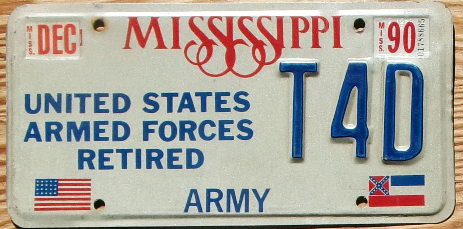 1990 Mississippi Armed Forces Retired vg+