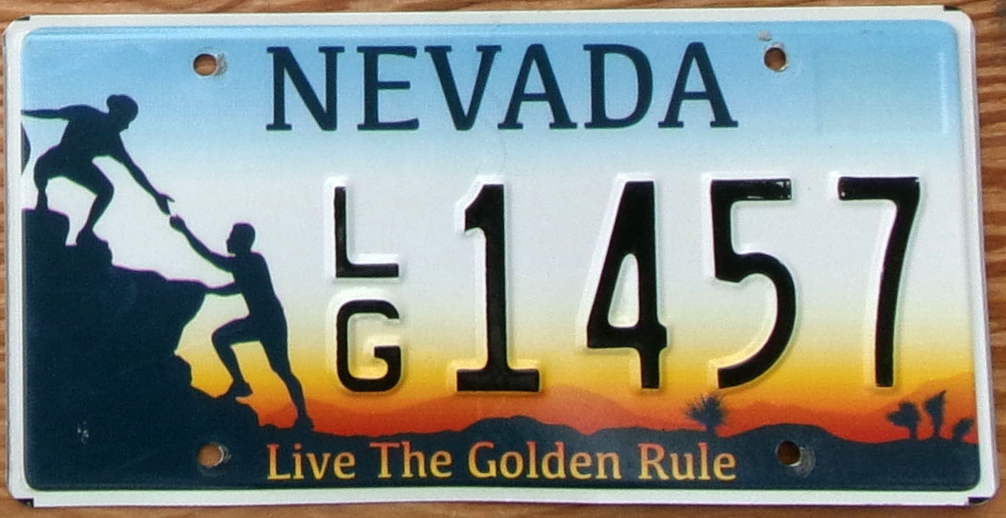 2019 base Nevada Live the Golden Rule vg